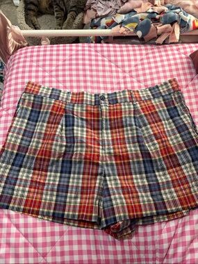 Torrid Belle Isle Red & Blue Plaid Women's Bermuda Shorts
